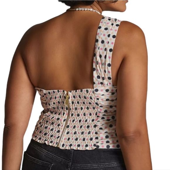 Anthropologie Mauve One Shoulder Bow Tank 20W NWT - Picture 2 of 6